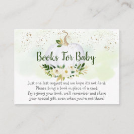 Begäran om Pumpkin Greenery Guld Baby Shower Bok Tilläggskort