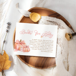 Begäran om Pumpkin och Rosa Bow Baby Shower Bok Tilläggskort