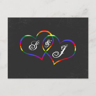 Begäran om Rainbow Gay pride Kärlek Hearts Sång Vykort