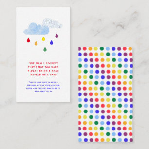 Begäran om Rainbow Polka dots Baby Shower Bok Tilläggskort