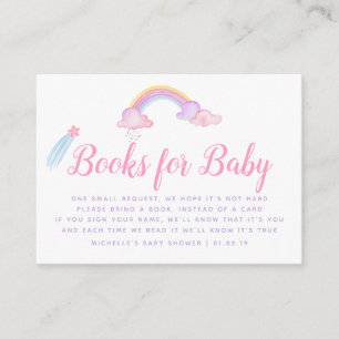 Begäran om Rainbow Unicorn Flicka Shower Bok Tilläggskort
