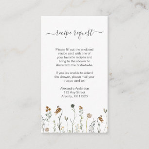 Begäran om recept på Rustic Autumn Wildflower Tilläggskort