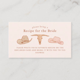 Begäran om recept på rustic western bröllopsdusch tilläggskort