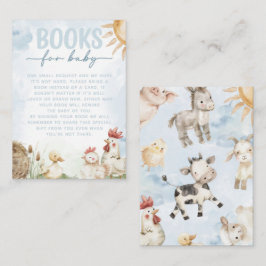 Begäran om Red Barn Farm Animal Baby Shower Bok Tilläggskort