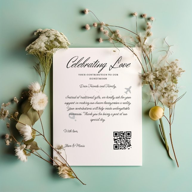 Begäran om resekassekod för honungsmånadskassekod inbjudningar (Travel Fund Request Qr Code Honeymoon Fund Invitation)