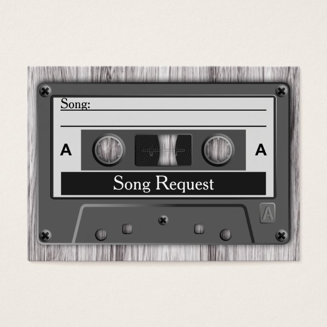 Begäran om Retro-kassettband Bröllop Sång Visitkort (Framsidan)