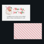 Begäran om Retro Rosa Santa Baby Shower Bok Tilläggskort<br><div class="desc">Retro rosa Tomt-babyduschen Bokar för baby-kort med typsnitt och ljust färg.</div>