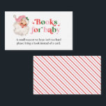 Begäran om Retro Rosa Santa Baby Shower Bok Tilläggskort<br><div class="desc">Retro rosa Tomt-babyduschen Bokar för baby-kort med typsnitt och ljust färg.</div>