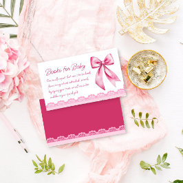 Begäran om rosa-armbågsretro snöre babydusch bokar tilläggskort