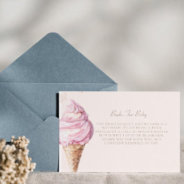 Begäran om Rosa av Cream Baby Shower Bok Tilläggskort