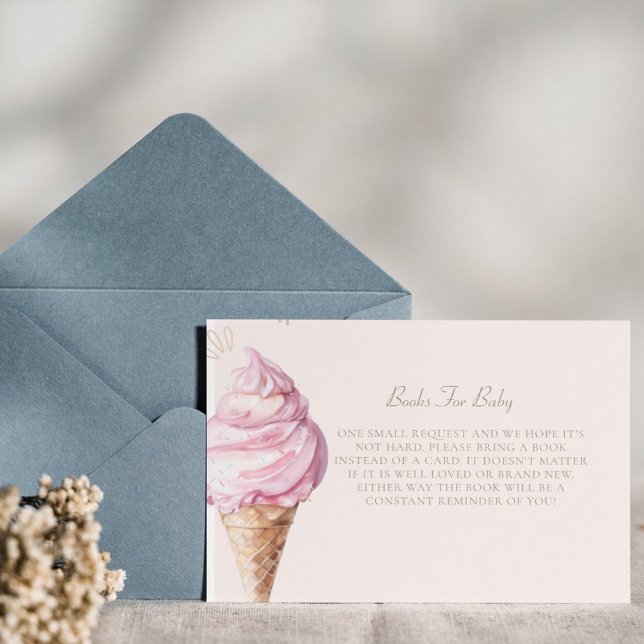 Begäran om Rosa av Cream Baby Shower Bok Tilläggskort (Skapare uppladdad)