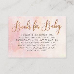 Begäran om rosa Baby Shower Bok Visitkort