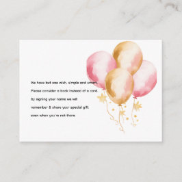 Begäran om rosa Balloons Kopp Cake Baby Bok Tilläggskort