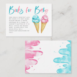 Begäran om rosa Blue Ice Cream Gender Reveal Bok Tilläggskort