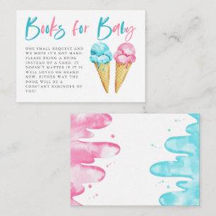 Begäran om rosa Blue Ice Cream Gender Reveal Bok Tilläggskort