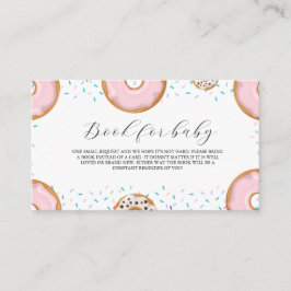 Begäran om rosa Donut Sprinkle Baby Shower Bok Tilläggskort