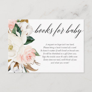 Begäran om rosa-magnolia-babydusch bok tilläggskort