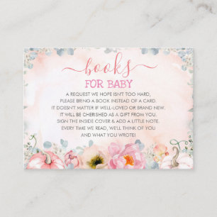 Begäran om rosa Pumpkins Baby Shower Bok Visitkort
