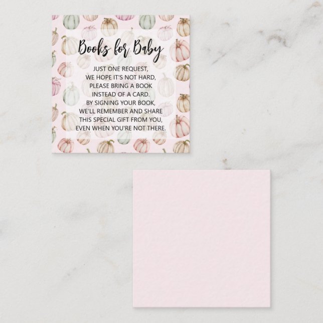 Begäran om rosa Pumpkins Girl Baby Bok Tilläggskort (Fram/baksida)