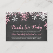 Begäran om rosa White Snöflingor Baby Shower Bok