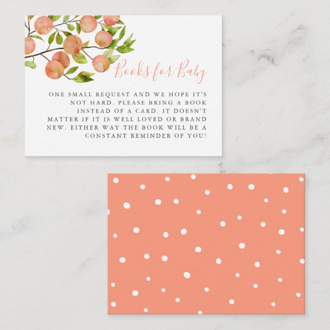 Begäran om Rustic Peach Baby Shower Bok Tilläggskort (Fram/baksida)