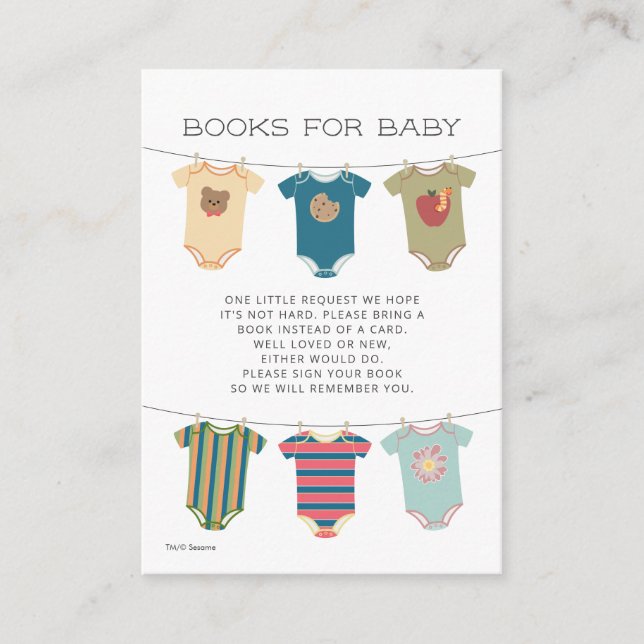 Begäran om Sesame Pals Bodywear Baby Shower Bok Tilläggskort (Framsida)