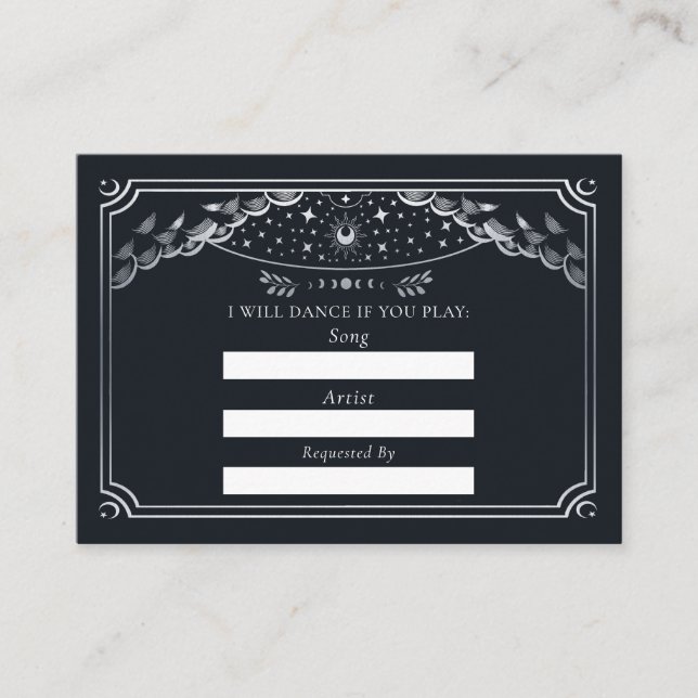 Begäran om silver gotiic Tarot Bröllop Sång Tilläggskort (Framsida)