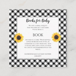 Begäran om Solblommor Baby Shower Bok Tilläggskort