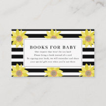 Begäran om Solros Black Rand Baby Shower Bok