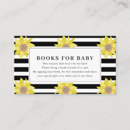 Begäran om Solros Black Rand Baby Shower Bok Tilläggskort
