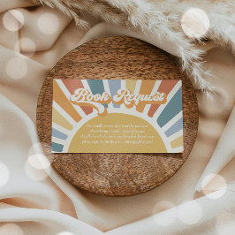 Begäran om Solskine Baby Shower Boho Retro Bok Tilläggskort