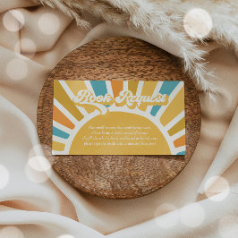Begäran om Solskine Baby Shower Boho Retro Bok Tilläggskort