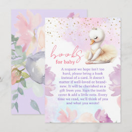Begäran om svan Girl Baby Shower Bok Tilläggskort