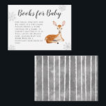 Begäran om Sweet Hjort Grått Winter Baby Shower Bo Tilläggskort<br><div class="desc">Kortet för bebisduschen i Cute hjort bok med en illustration av en skugga med grått snöflingor. Kortet uppmanar gästerna att ta med sig ett nytt eller använt barns bok i stället för ett kort. Den här stiliga utformningen är perfekt för en könsneutral dusch på vintern!</div>