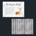 Begäran om Sweet Hjort Grått Winter Baby Shower Bo Tilläggskort<br><div class="desc">Kortet för bebisduschen i Cute hjort bok med en illustration av en skugga med grått snöflingor. Kortet uppmanar gästerna att ta med sig ett nytt eller använt barns bok i stället för ett kort. Den här stiliga utformningen är perfekt för en könsneutral dusch på vintern!</div>