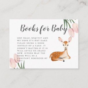 Begäran om Sweet Hjort Rosa Baby Shower Bok Tilläggskort