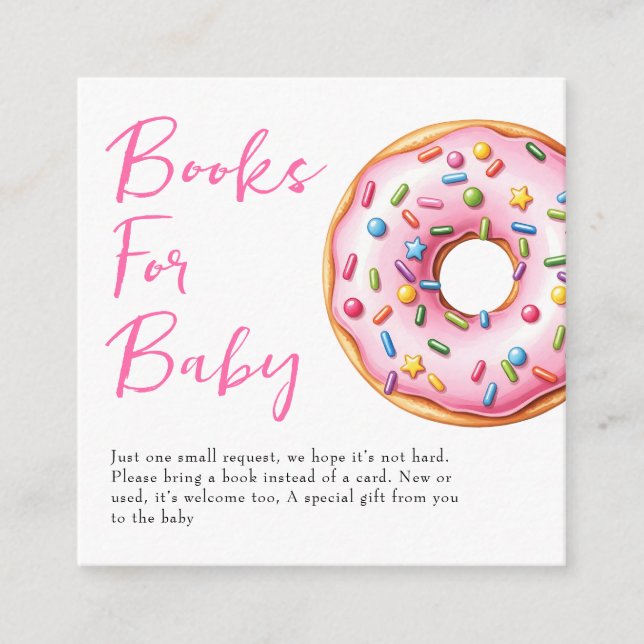Begäran om Sweet Sprinkle Donuts Baby Shower Bokar Tilläggskort (Framsida)