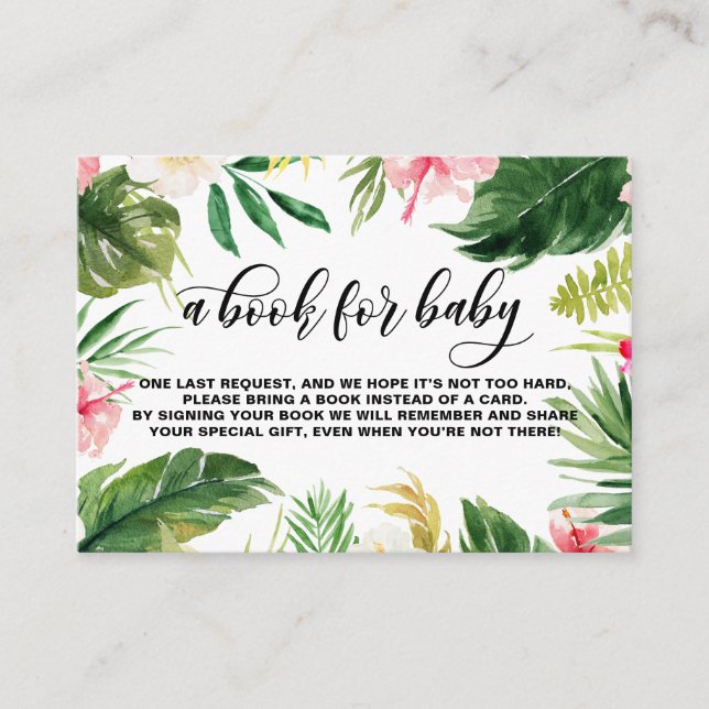 Begäran om tropiska vattenfärger Flowers Ram Bok Tilläggskort (Framsida)