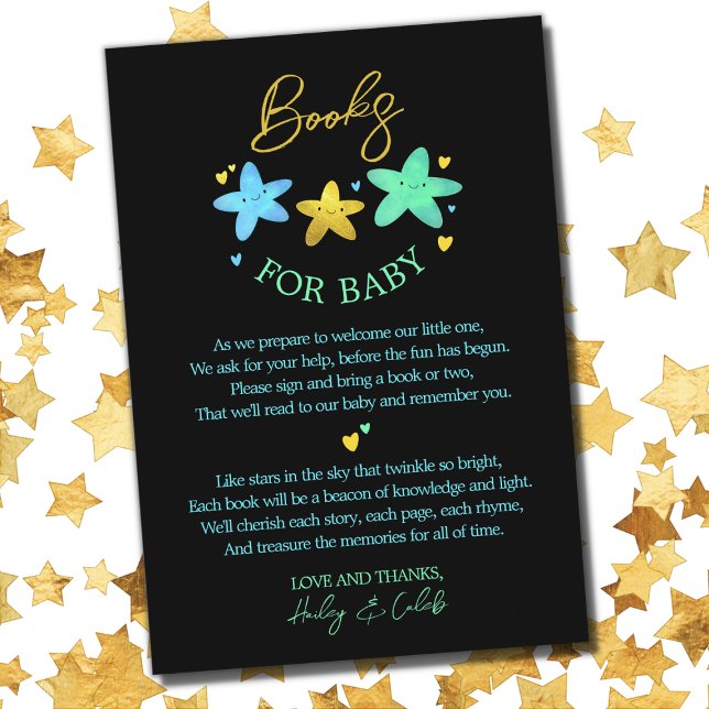 Begäran om Twinkle Little Star Baby Shower Bok Tilläggskort (Skapare uppladdad)