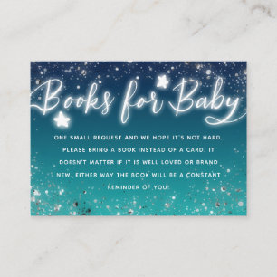 Begäran om Twinkle Little Stars Blue Baby Shower B Tilläggskort