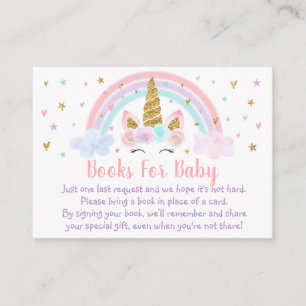 Begäran om Unicorn Rainbow Rosa Guld Baby Shower B Tilläggskort