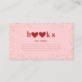 Begäran om Valentine Red Rosa Baby Shower Bok Tilläggskort