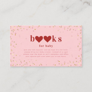 Begäran om Valentine Red Rosa Baby Shower Bok Tilläggskort