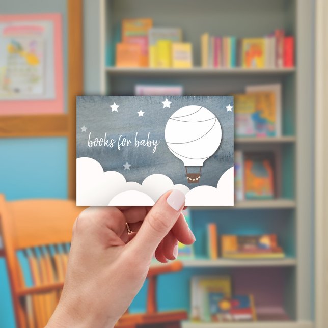 Begäran om Vita Luftballongen Neutralt Baby Bok Inbjudningar (Skapare uppladdad)
