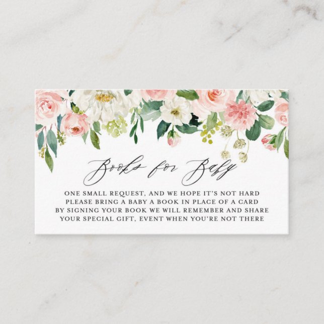 Begäran om Watercolor Rosa Peach Blommigt Garland  Tilläggskort (Framsida)