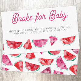 Begäran om Watermelon Watercolor Baby Shower Bok Tilläggskort