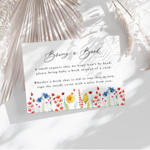 Begäran om Wildblomma Gräns Baby Shower Bok Tilläggskort