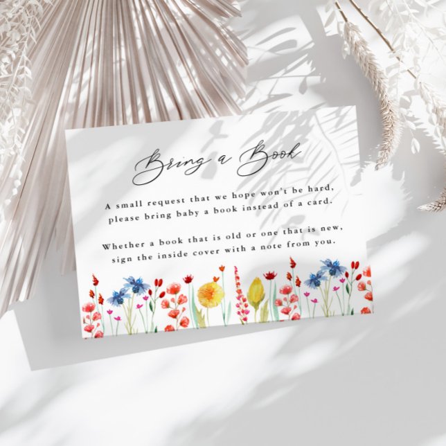 Begäran om Wildblomma Gräns Baby Shower Bok Tilläggskort (Skapare uppladdad)