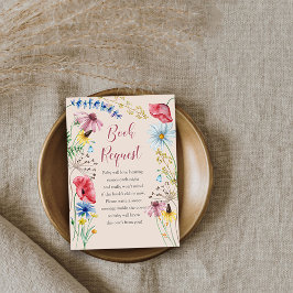 Begäran om Wildblomstercharm Baby Shower Bok Tilläggskort