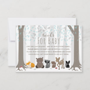 Begäran om Winter Blue Woodland Animal Family Bok Inbjudningar